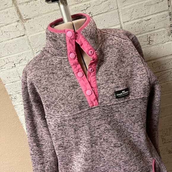 Simply Southern Pink Pullover Fleece Knit Sweater Medium - Picture 3 of 10